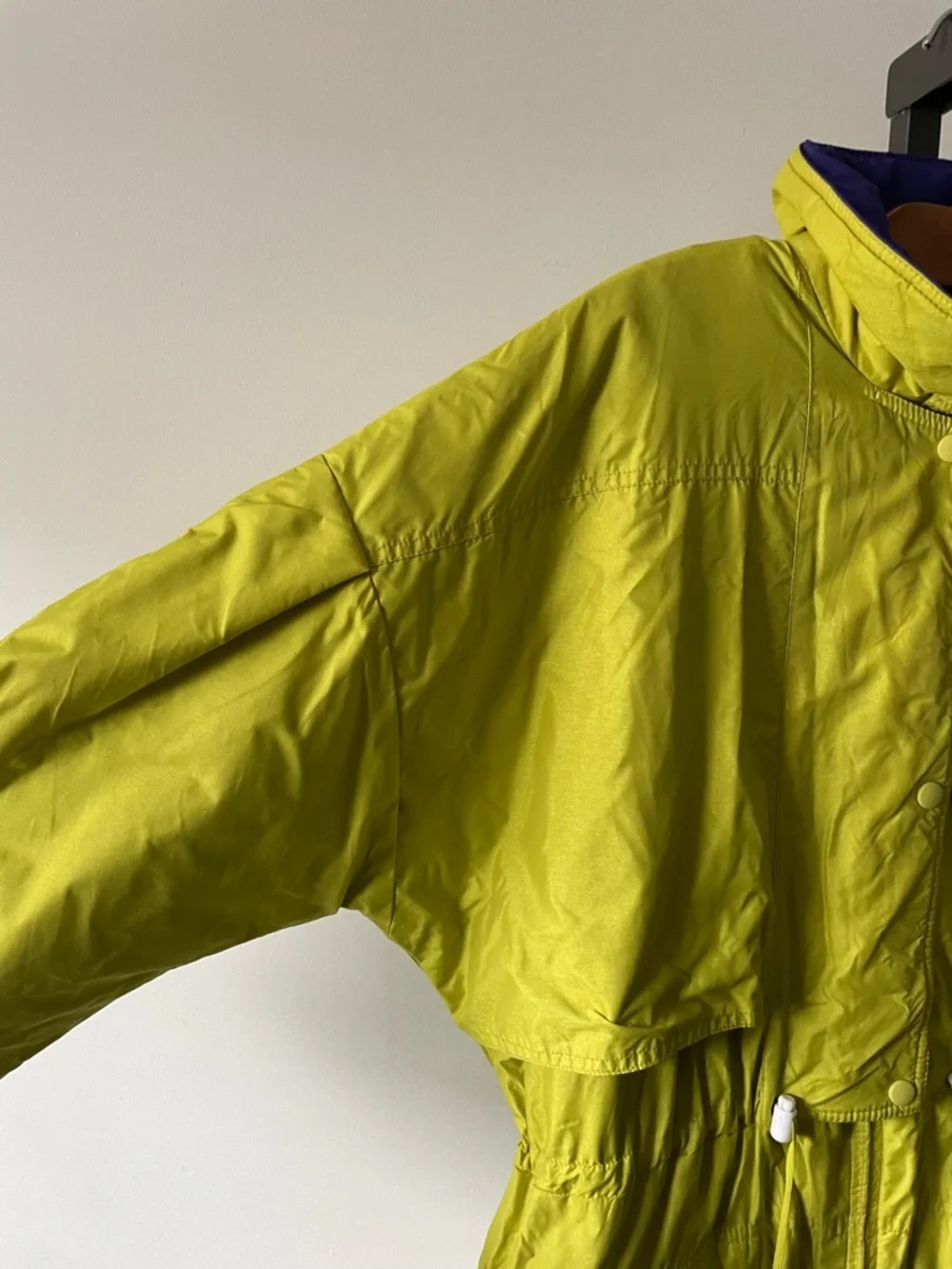 90s Vintage Jones Vancouver Canada Longline Parka Jacket Lime Green Retro Ski - Picture 6 of 11